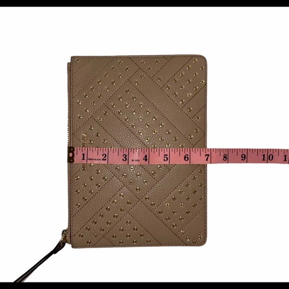 Michael Kors Dark Khaki XL Leather Zip Clutch NWT✨